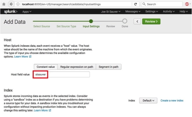 Setting Host field value for Splunk data