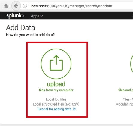 Preparing to upload data to Splunk