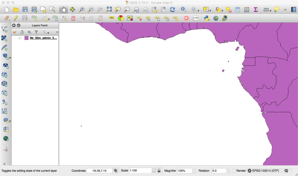 The West Coast of Africa in QGIS
