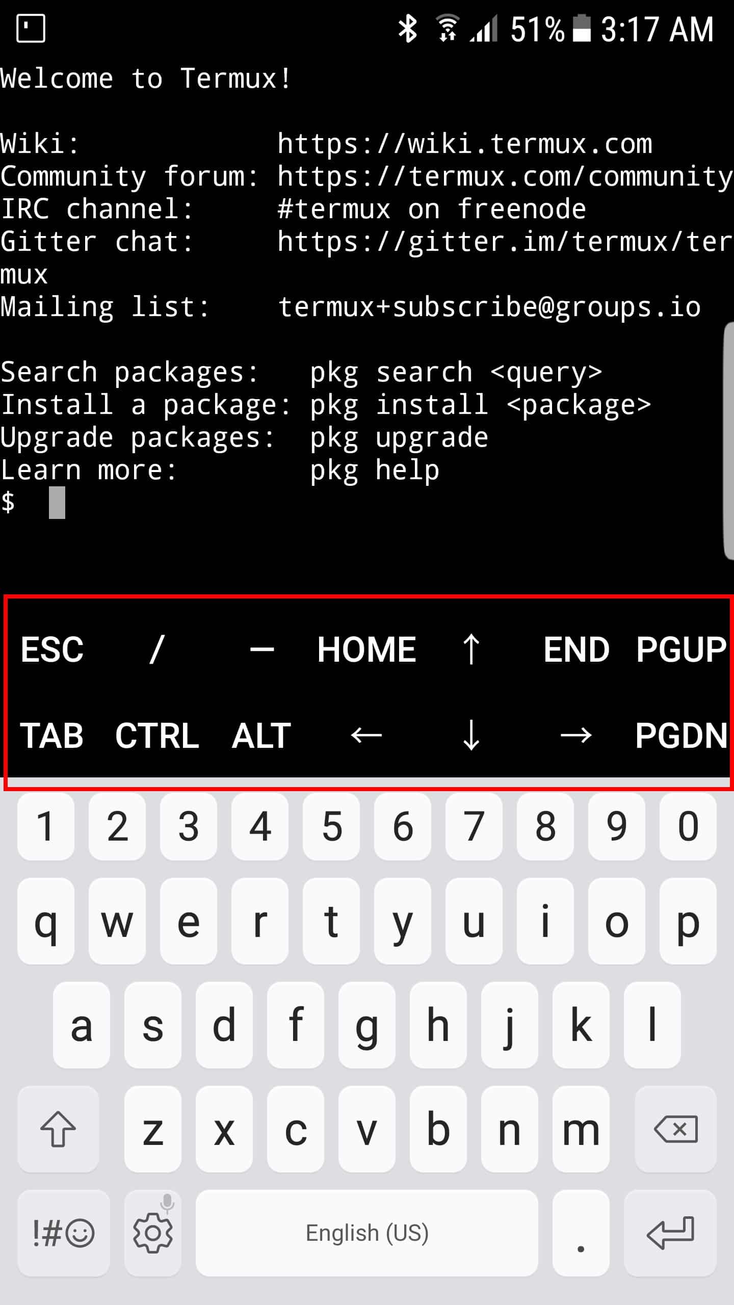 Figure2 termux keyboard screenshot
