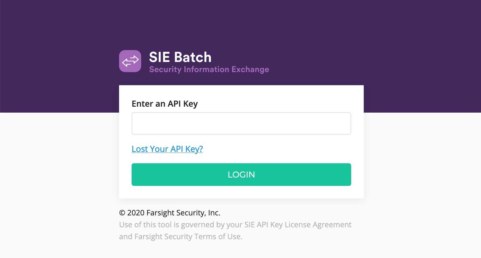 Setting SIE Batch API key