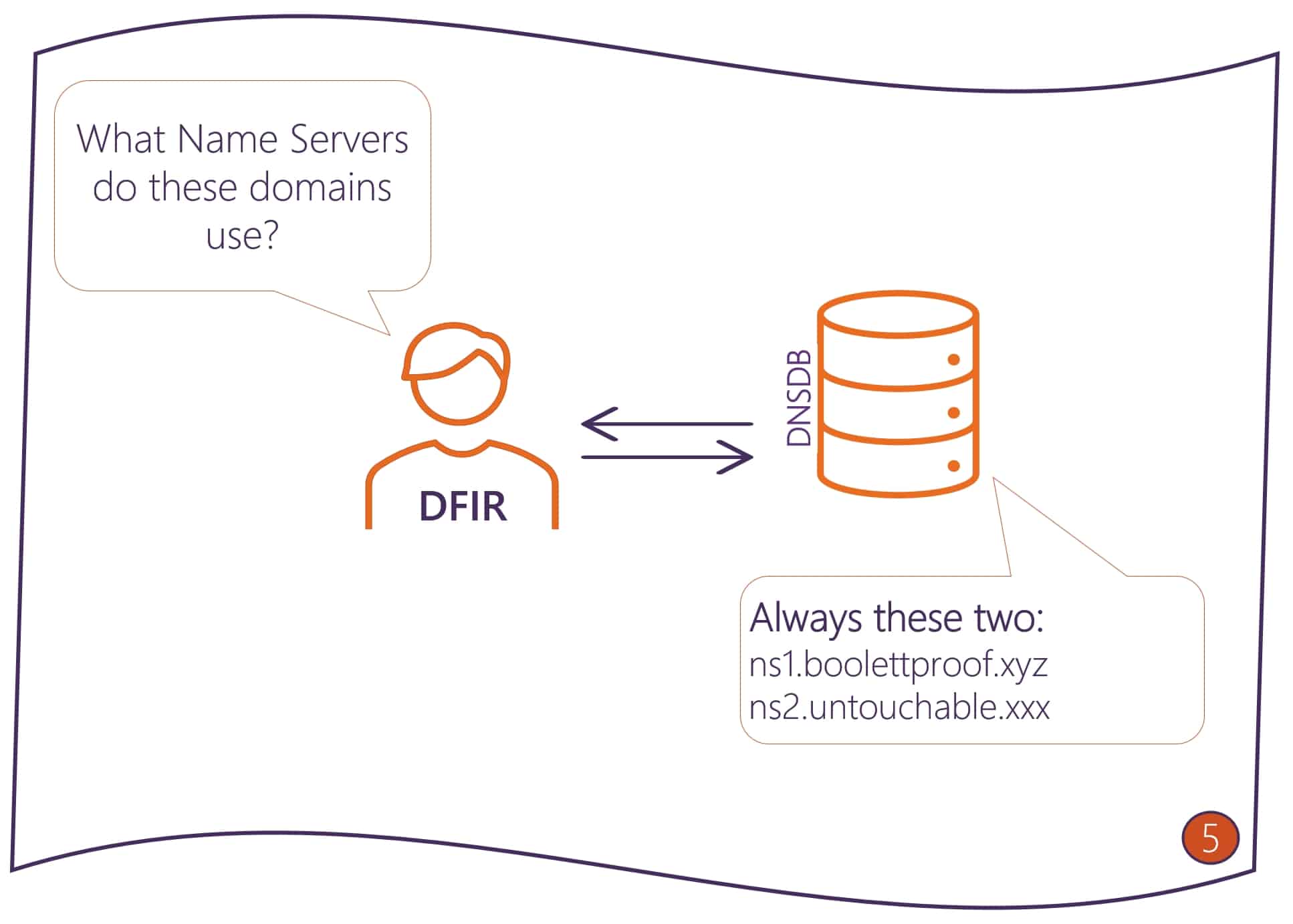 Figure5 DFIR finds the name servers used by those domains