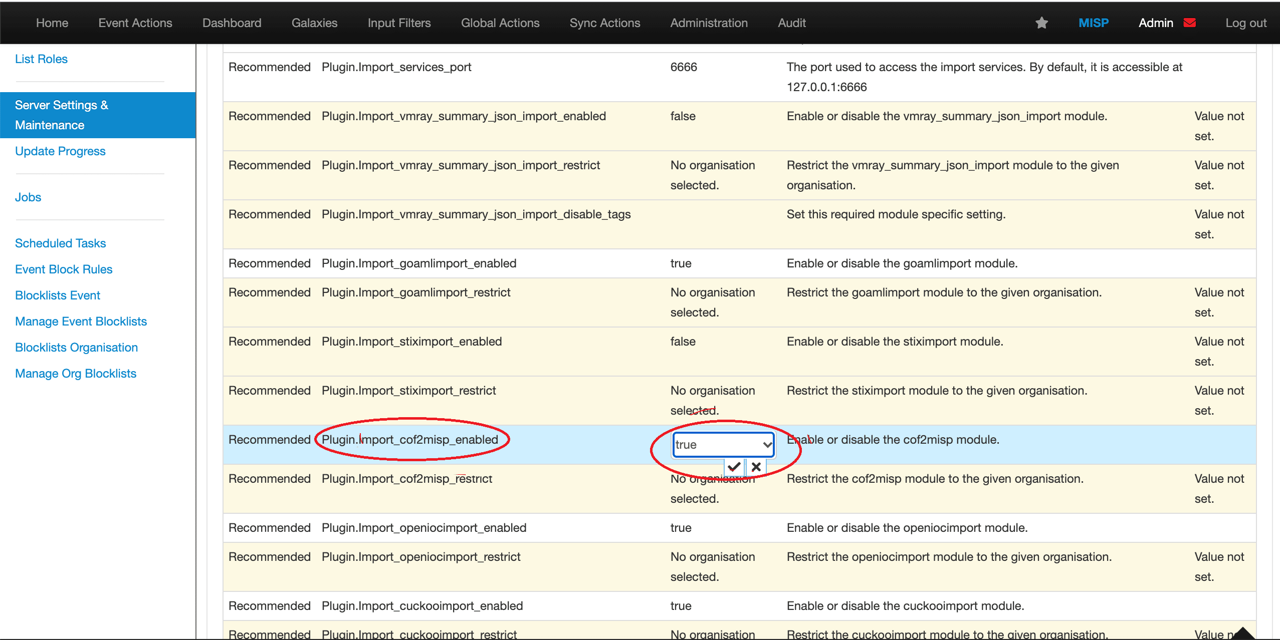 Figure2 cof2misp enable setting