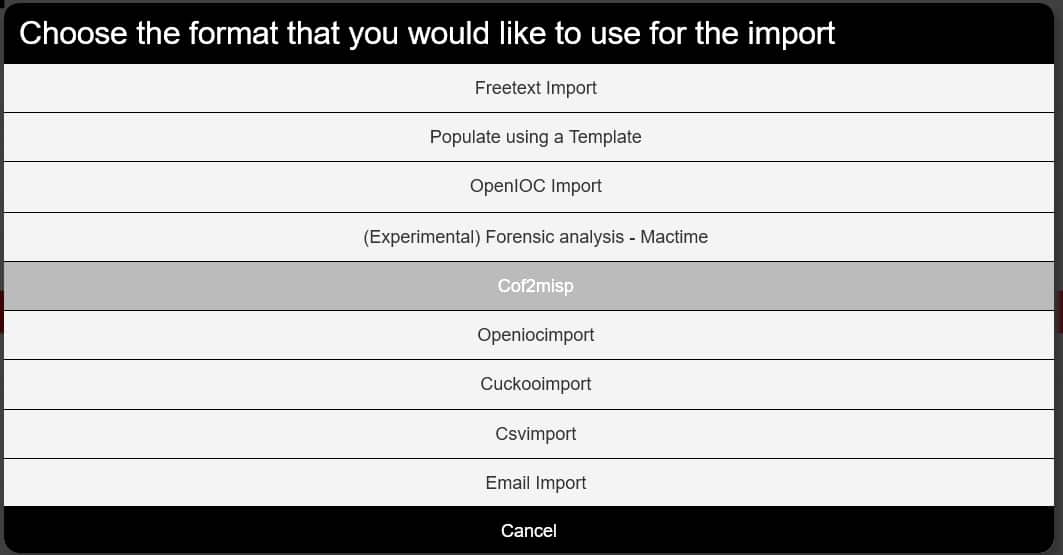 Figure5 Import pop-up
