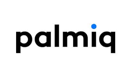 Logo of "palmiq" featuring the brand name in lowercase black letters with a blue dot above the letter 'i'.