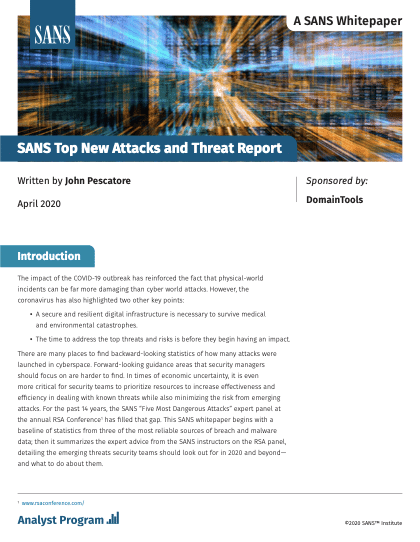 SANS Top New Attack and Threat Report Whitepaper