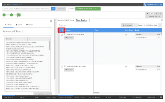 Illustration 8. Selecting All Results in the Pivot Engine by Default